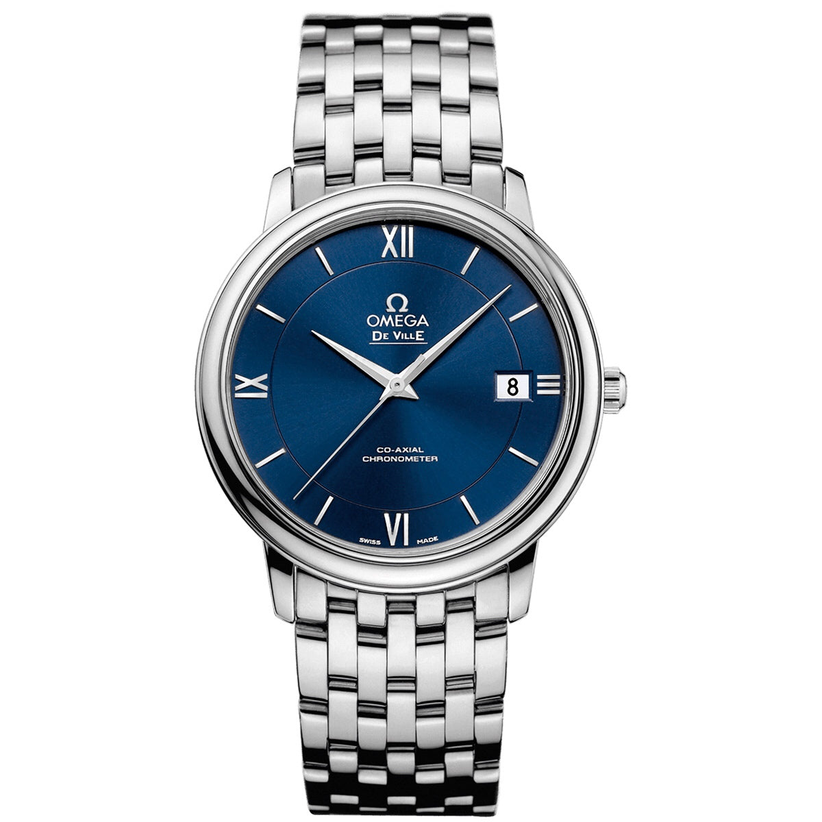 Omega De Ville Watch 424.10.37.20.03.001, 36.8mm Blue Dial, Stainless Steel, Automatic/WHT027656