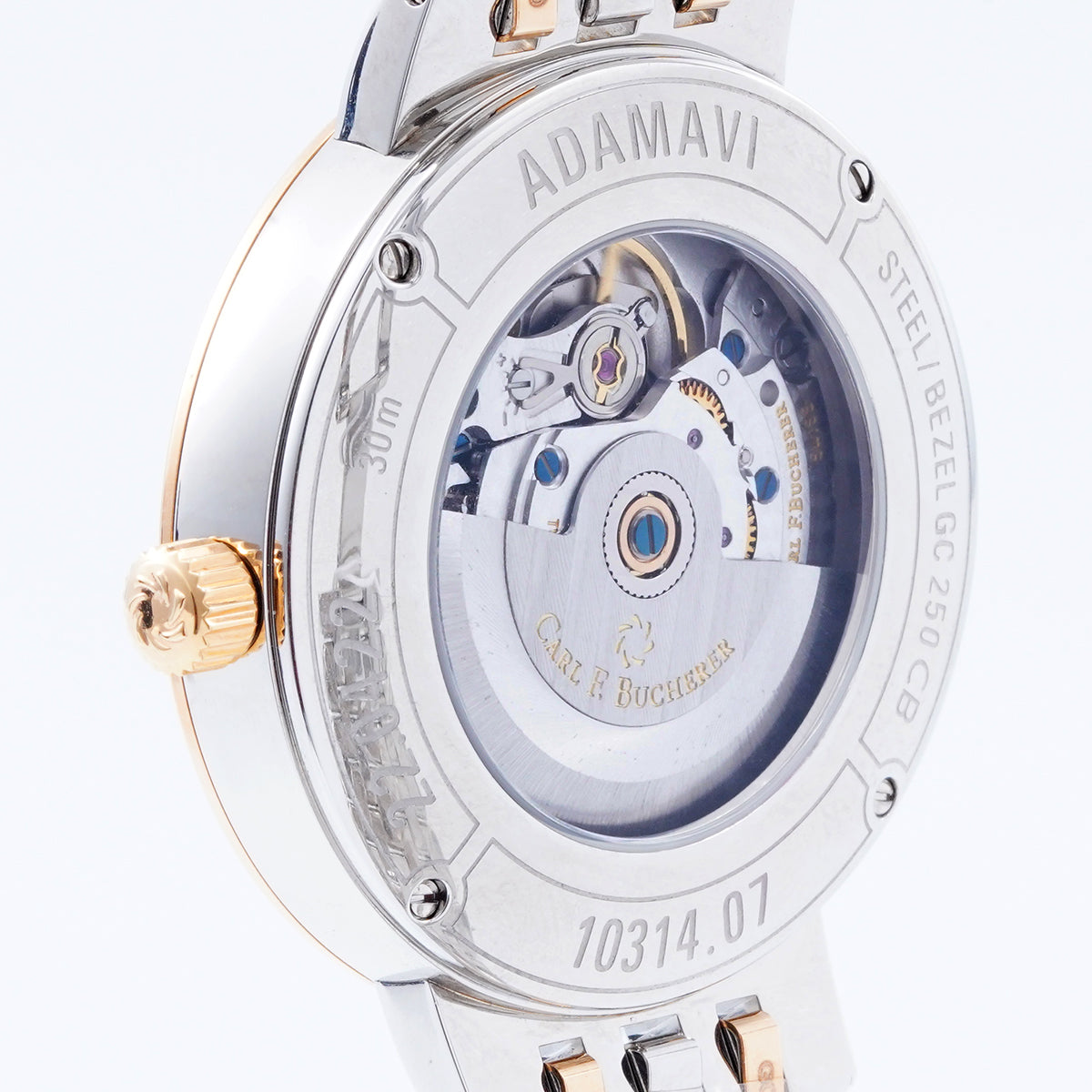 Carl F. Bucherer Adamavi Automatic Stainless Steel and 18k Rose Gold Silver Dial Date Mens Watch（ 00.10314.07.15.21）