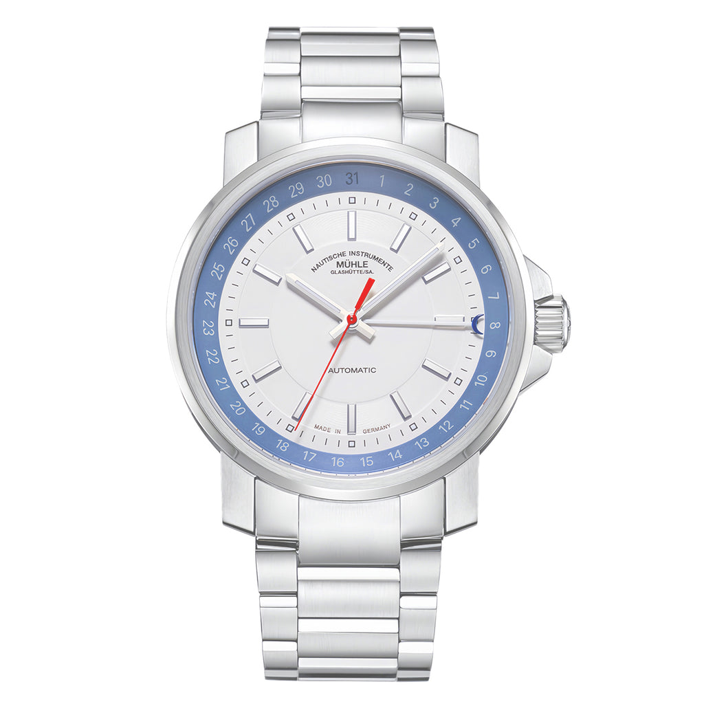 Glashütte Original Sporty Automatic Men's Watch M1-25-32-MB, 42.5MM White Dial, Stainless Steel/WHT030012