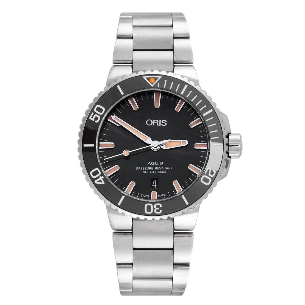 Oris Aquis Automatic Men's Watch 01-733-7730-4159-07-8-24-05, 43.5MM Black Dial, Stainless Steel/WHT030014