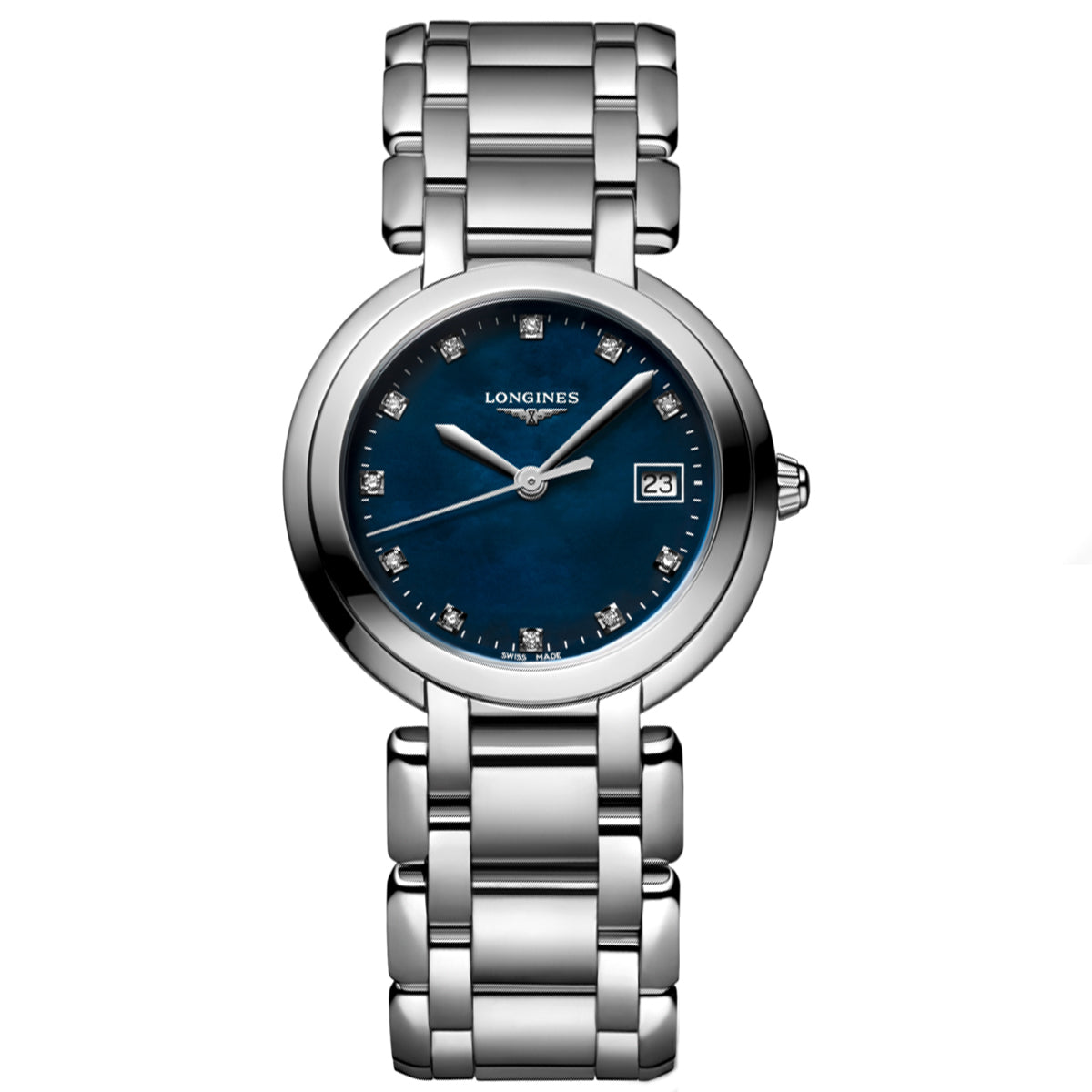 Longines Elegant Series L8.112.4.98.6 Quartz Movement 30MM Blue Mother-of-Pearl Dial Steel Case  / whp028976