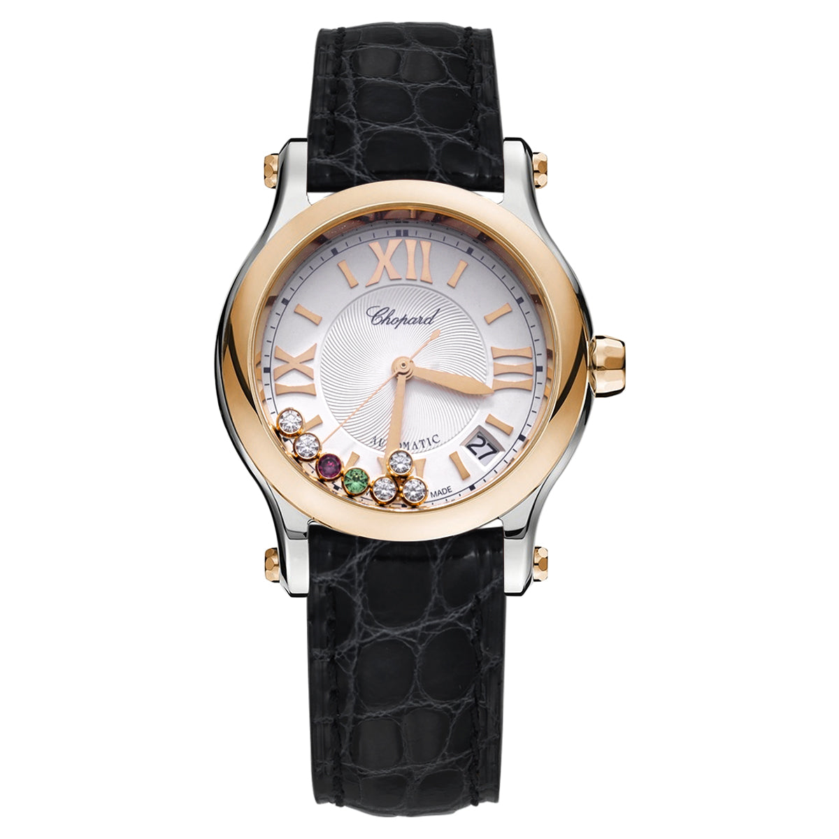 Chopard HAPPY SPORT series 278559-6020 automatic mechanical 36MM white dial inter rose gold women's watch/WHP034043
