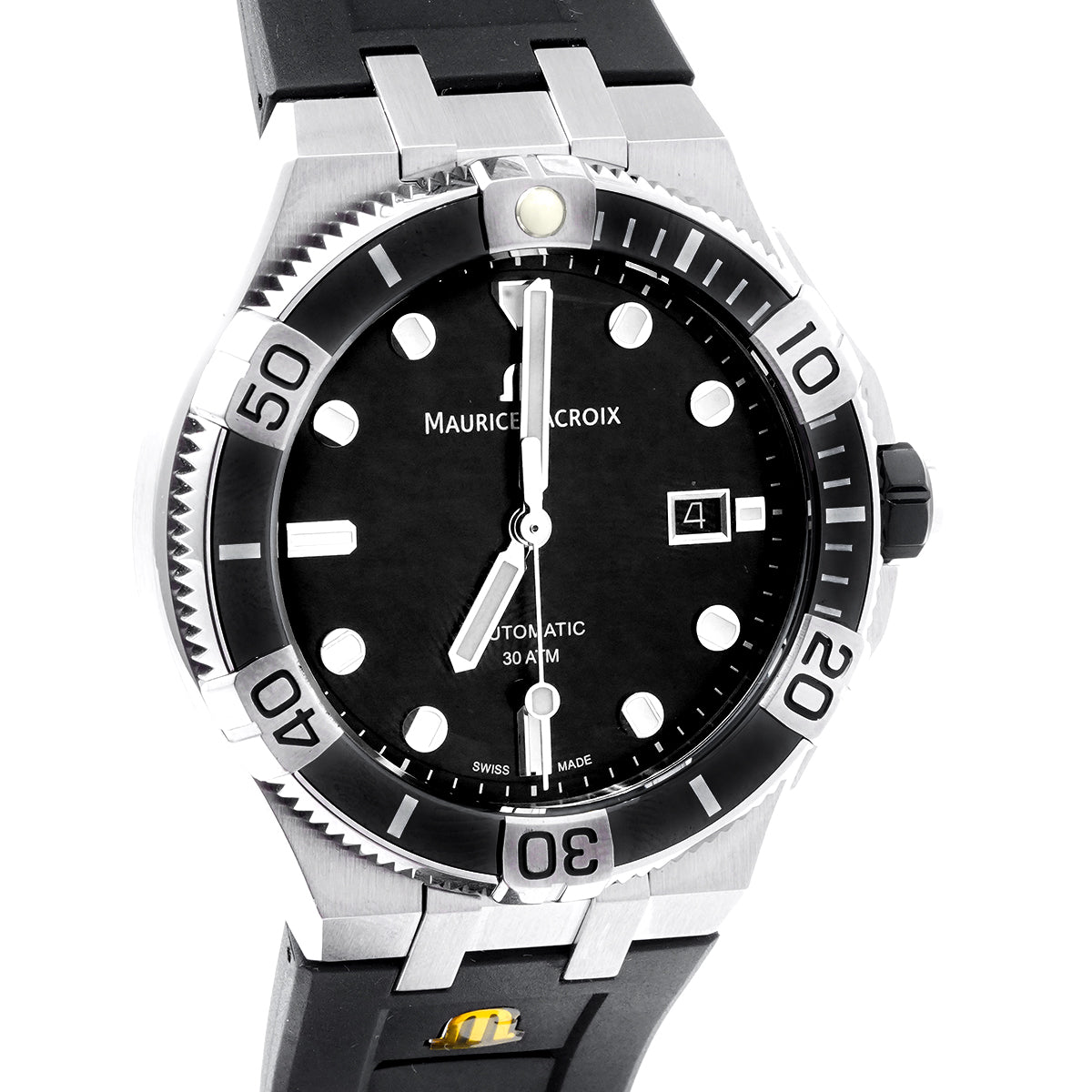 Maurice Lacroix AIKON Automatic Men's Watch AI6058-SS001-330-1, 43MM Black Dial, Stainless Steel/WHT030005