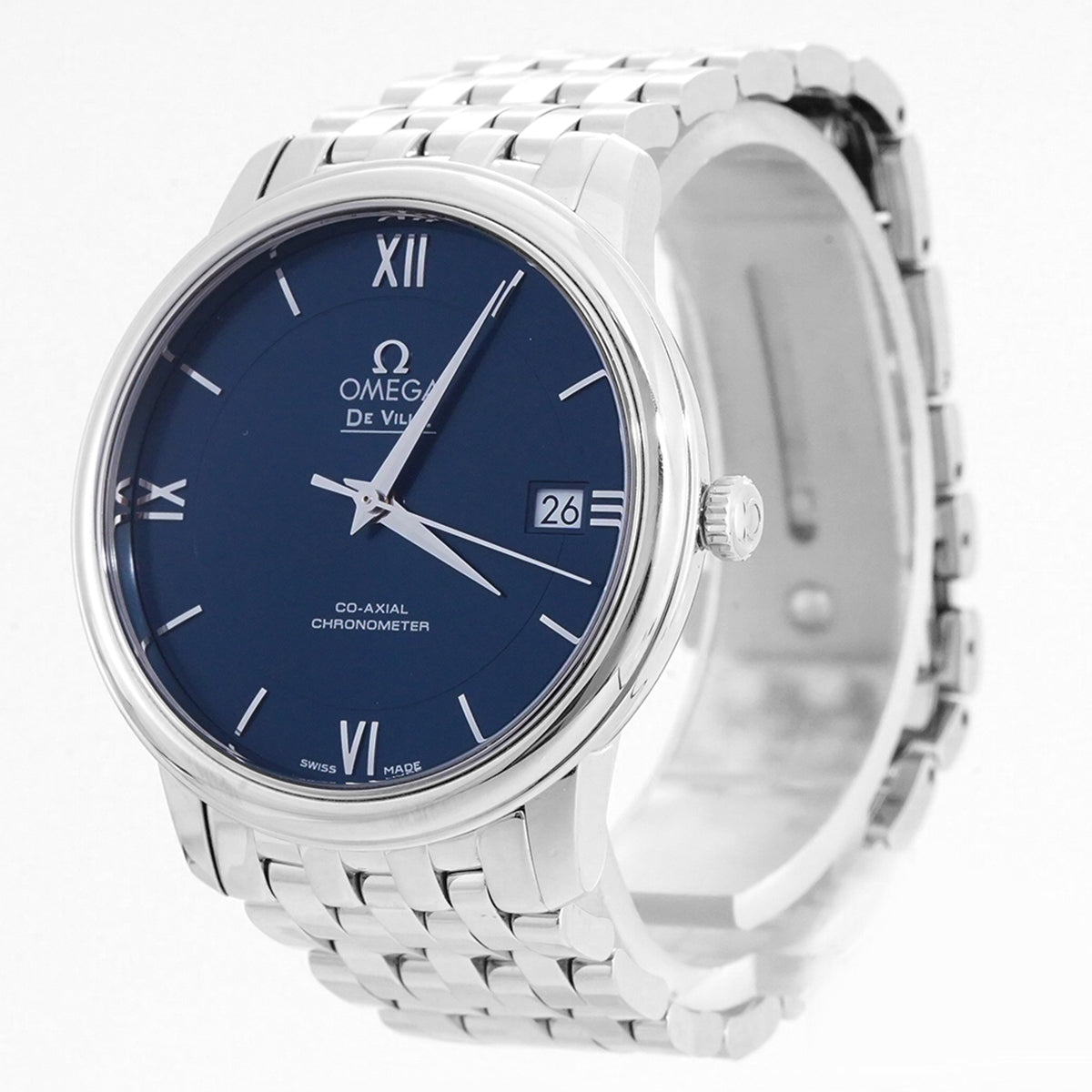 Omega De Ville Watch 424.10.37.20.03.001, 36.8mm Blue Dial, Stainless Steel, Automatic/WHT027656