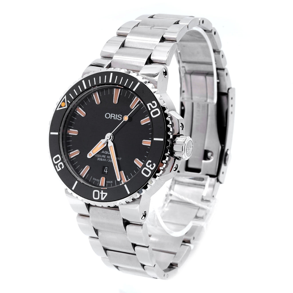 Oris Aquis Automatic Men's Watch 01-733-7730-4159-07-8-24-05, 43.5MM Black Dial, Stainless Steel/WHT030014