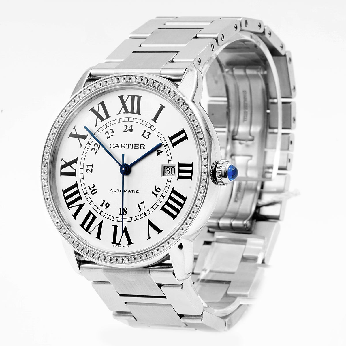 Cartier London Collection Watch W6701011, 42mm White Dial, Stainless Steel with Rear - set Diamonds, Automatic/WHP034065