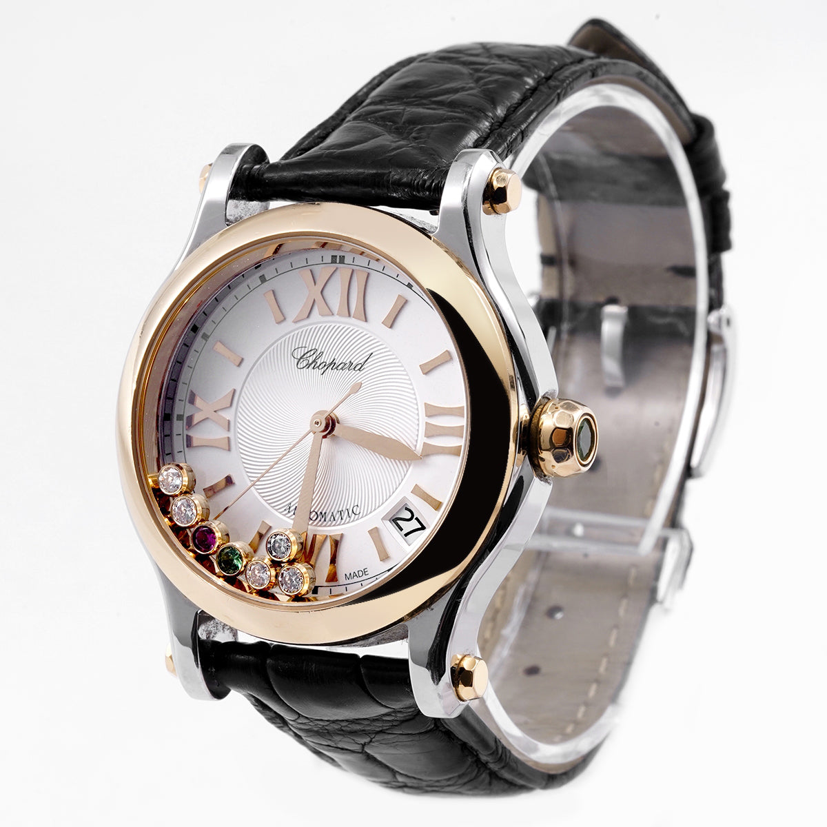 Chopard  HAPPY SPORT series 278559-6020 automatic mechanical 36MM white dial inter rose gold  / WHP034043