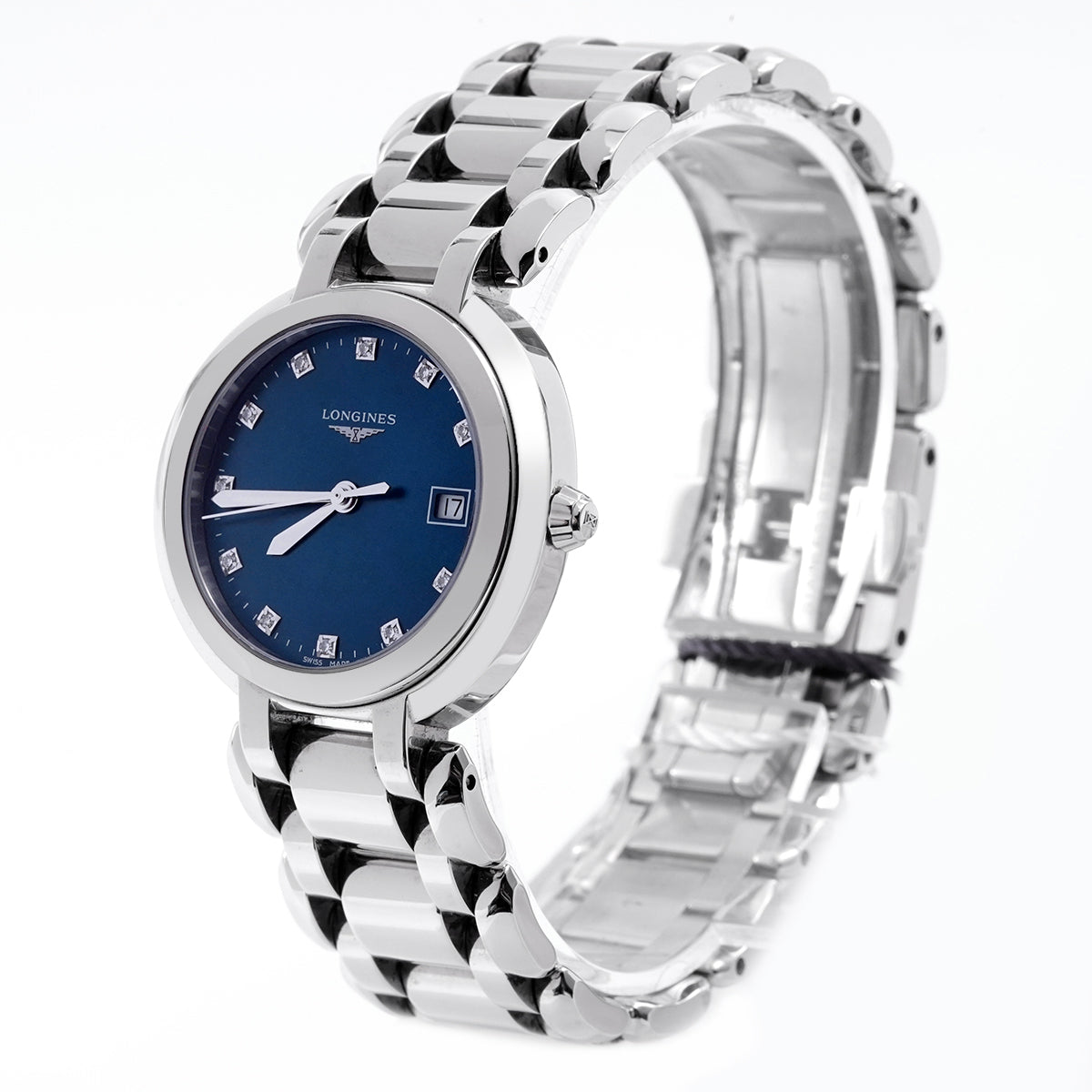Longines Elegant Series L8.112.4.98.6 Quartz Movement 30MM Blue Mother-of-Pearl Dial Steel Case  / whp028976