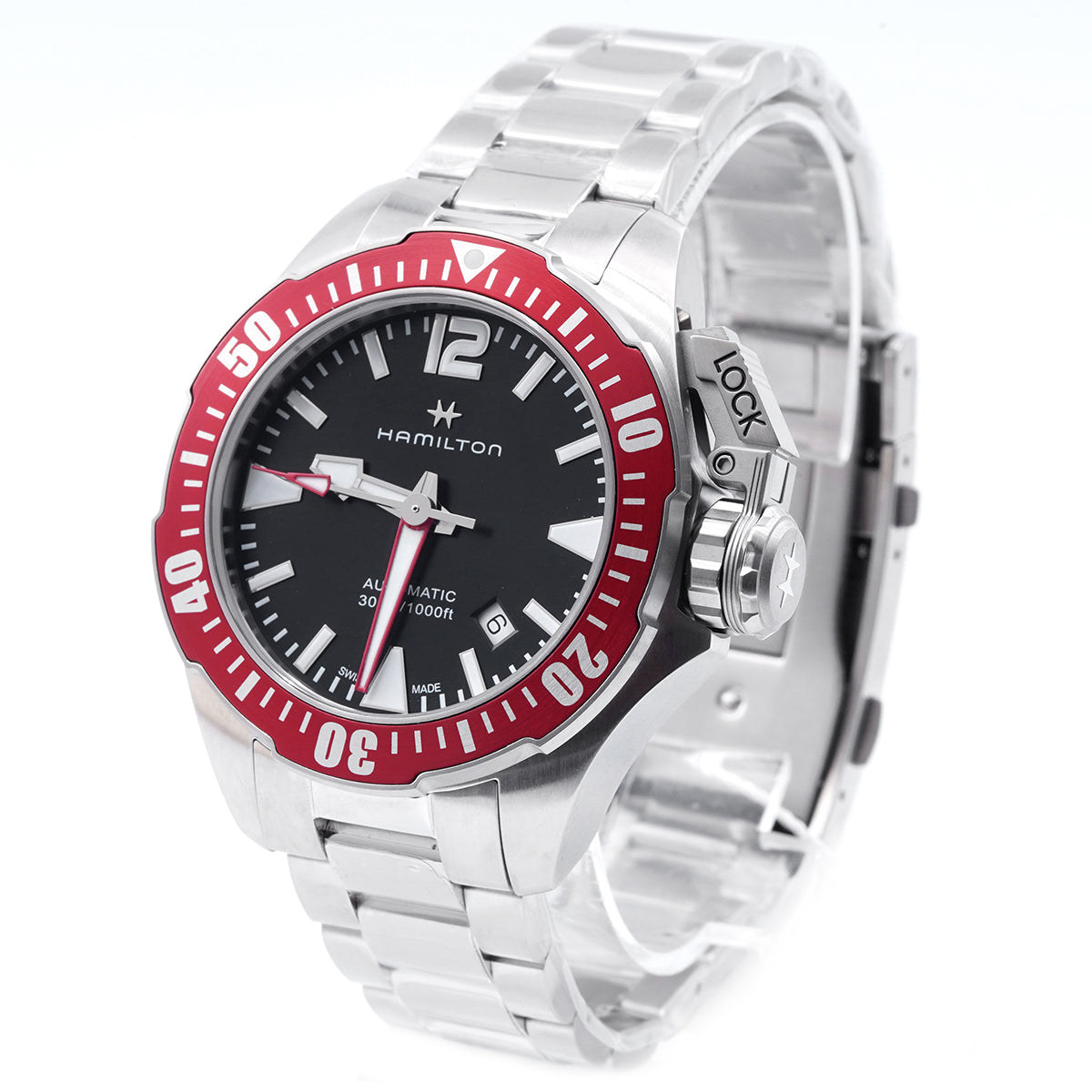 Hamilton Khaki Navy Series H77725135 Automatic Mechanical Men's Watch, 42MM Black Dial Stainless Steel/WHT030004