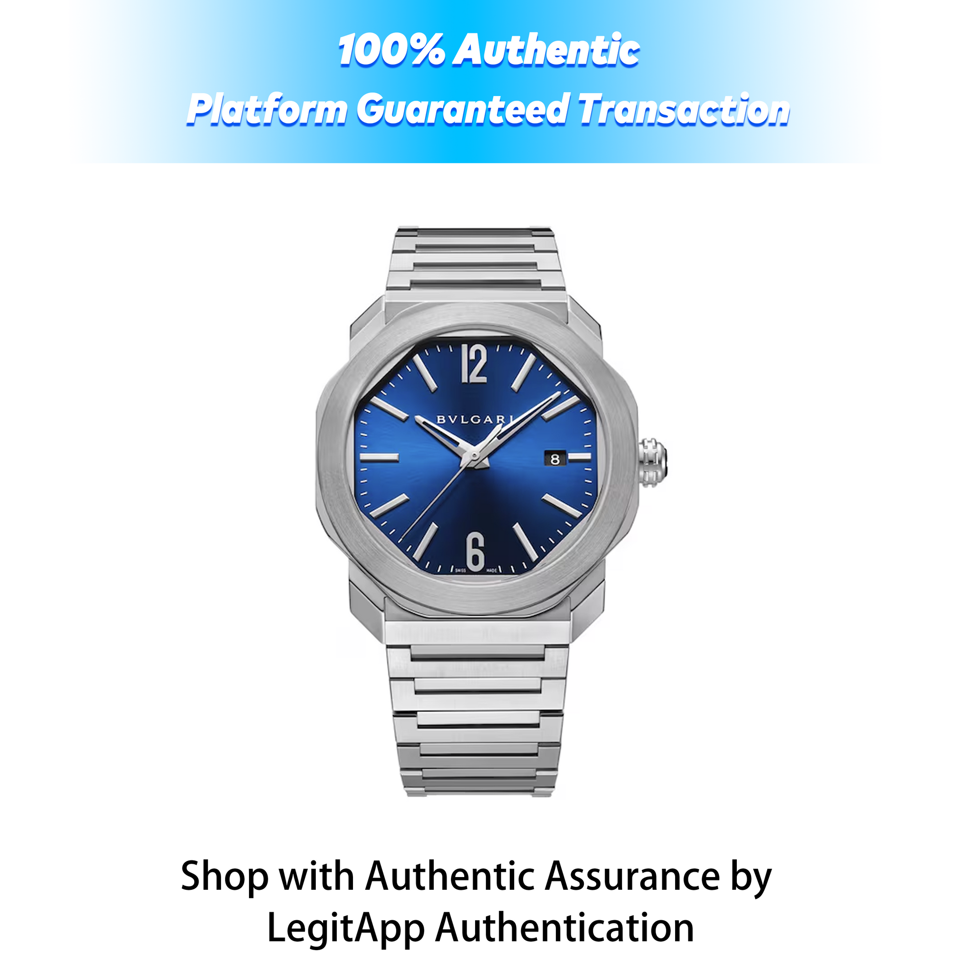 BVLGARI Octo Roma 41mm Stainless Steel Blue Dial (Ref. 102856)3550