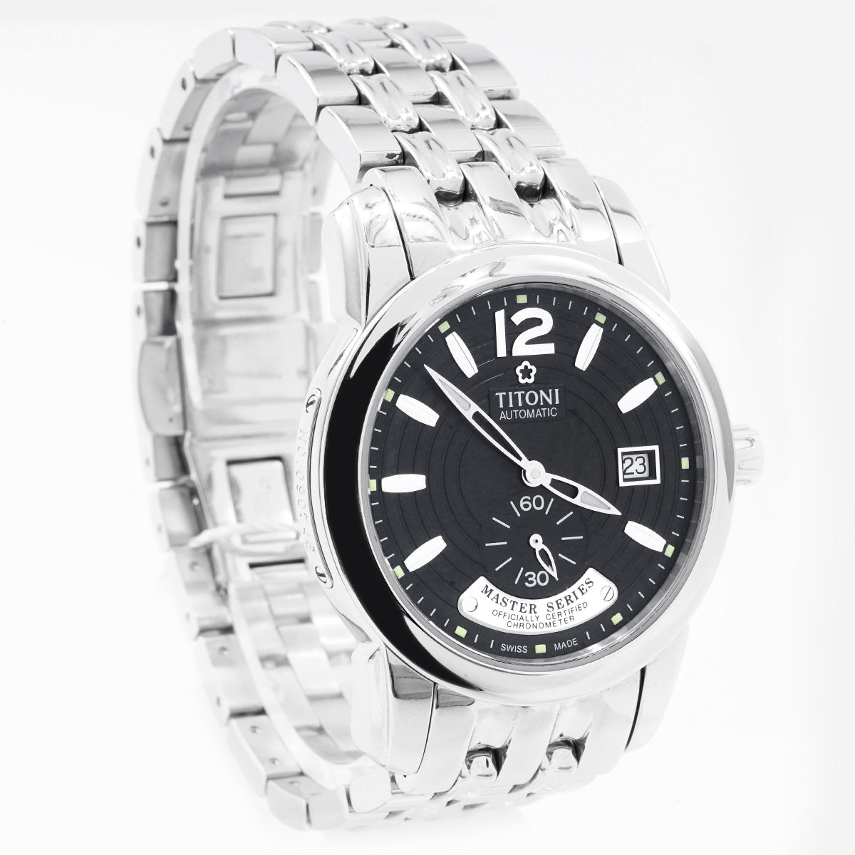 Titoni Men's Series 83688 S-296 Automatic Mechanical Men's Watch, 40MM Black Dial, Stainless Steel/WHT030013