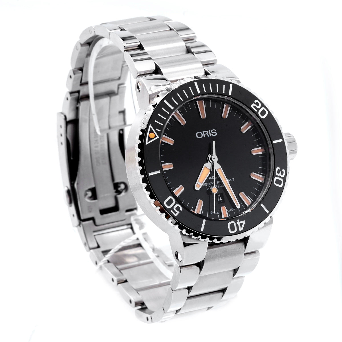 Oris Aquis Automatic Men's Watch 01-733-7730-4159-07-8-24-05, 43.5MM Black Dial, Stainless Steel/WHT030014