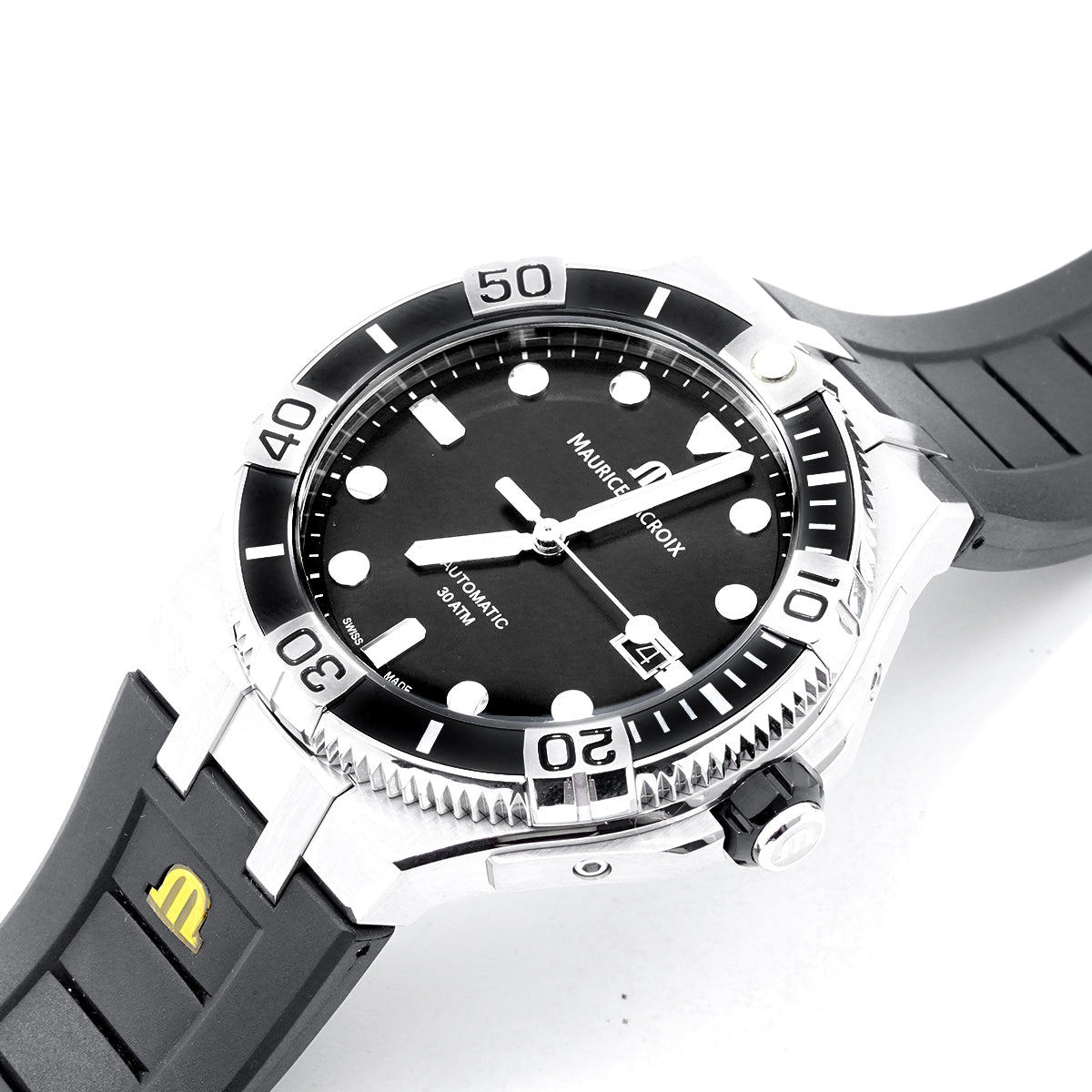 Maurice Lacroix AIKON Automatic Men's Watch AI6058-SS001-330-1, 43MM Black Dial, Stainless Steel/WHT030005