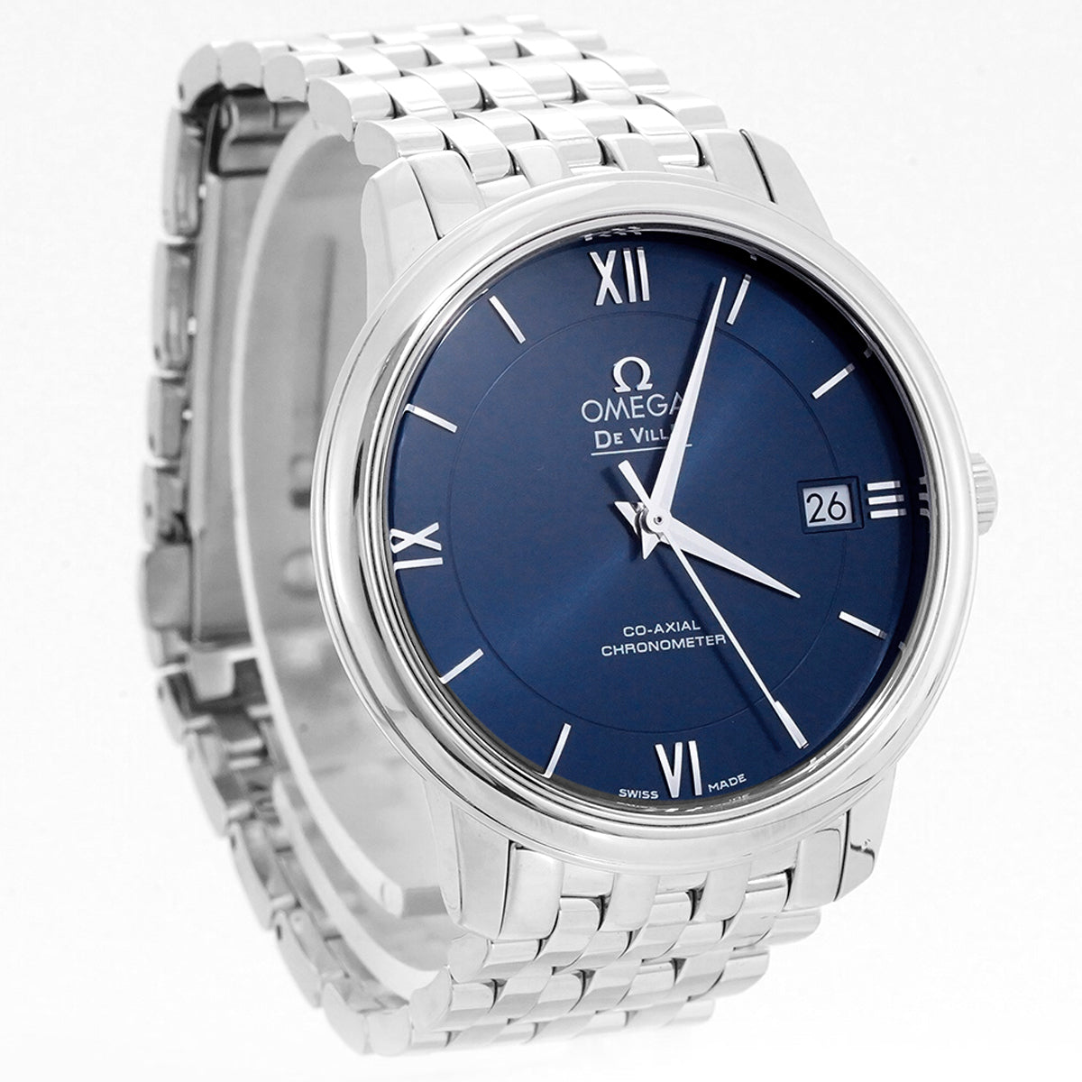 Omega De Ville Watch 424.10.37.20.03.001, 36.8mm Blue Dial, Stainless Steel, Automatic/WHT027656