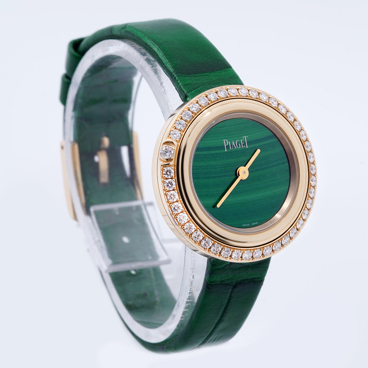PIAGET (伯爵) POSSESSION series G0A44187 quartz movement, 29MM， green dial， 18K rose gold with original diamonds， women's watch / WHP032887