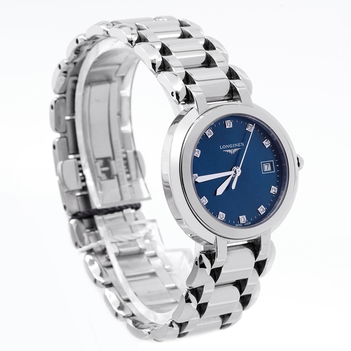 Longines Elegant Series L8.112.4.98.6 Quartz Movement 30MM Blue Mother-of-Pearl Dial Steel Case  / whp028976