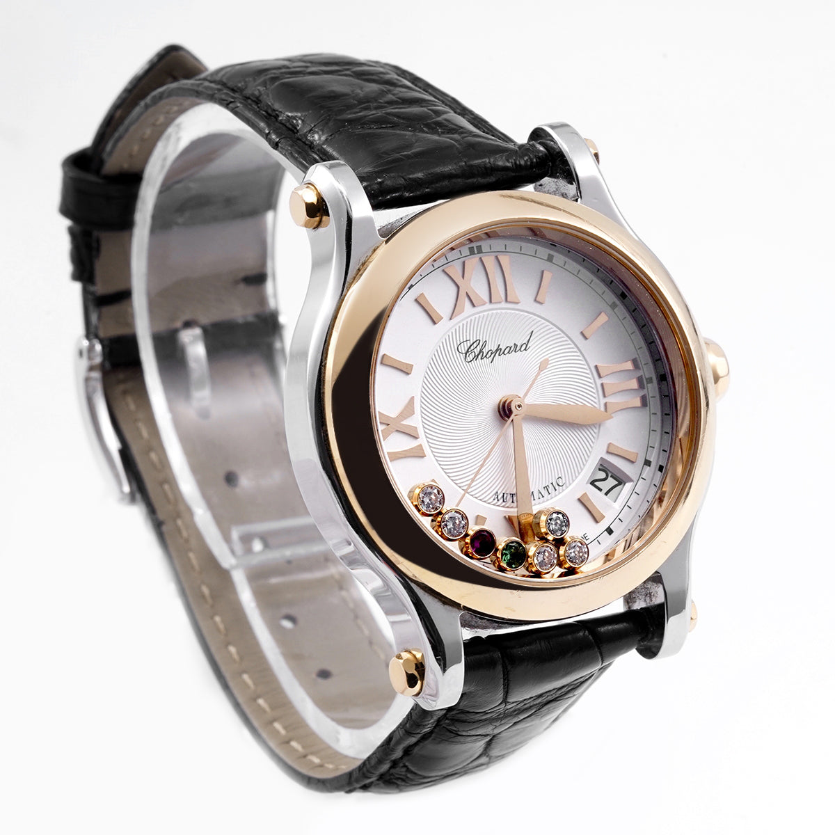 Chopard  HAPPY SPORT series 278559-6020 automatic mechanical 36MM white dial inter rose gold  / WHP034043
