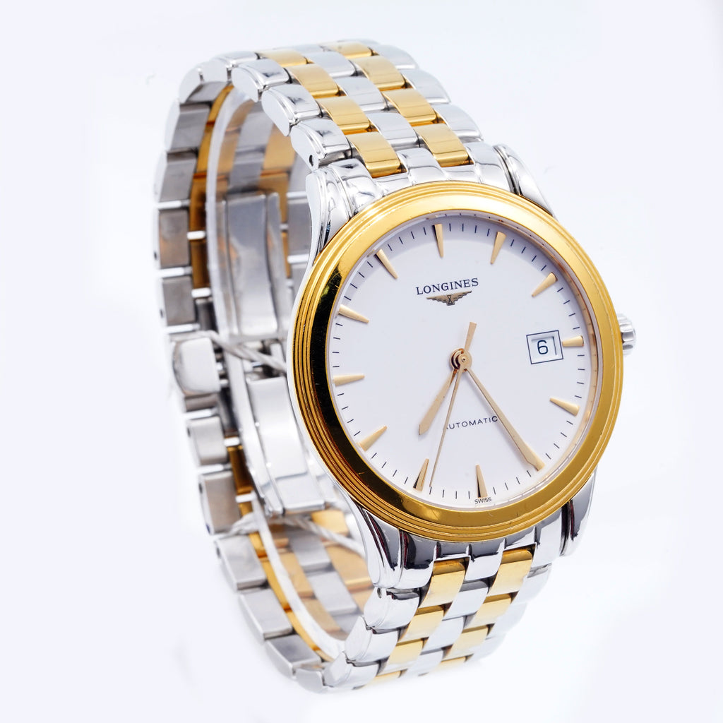 Longines Elegant Series L4.874.3.22.7 Watch 38.5mm White Stainless steel with gold plating Automatic mechanical / WHP034012