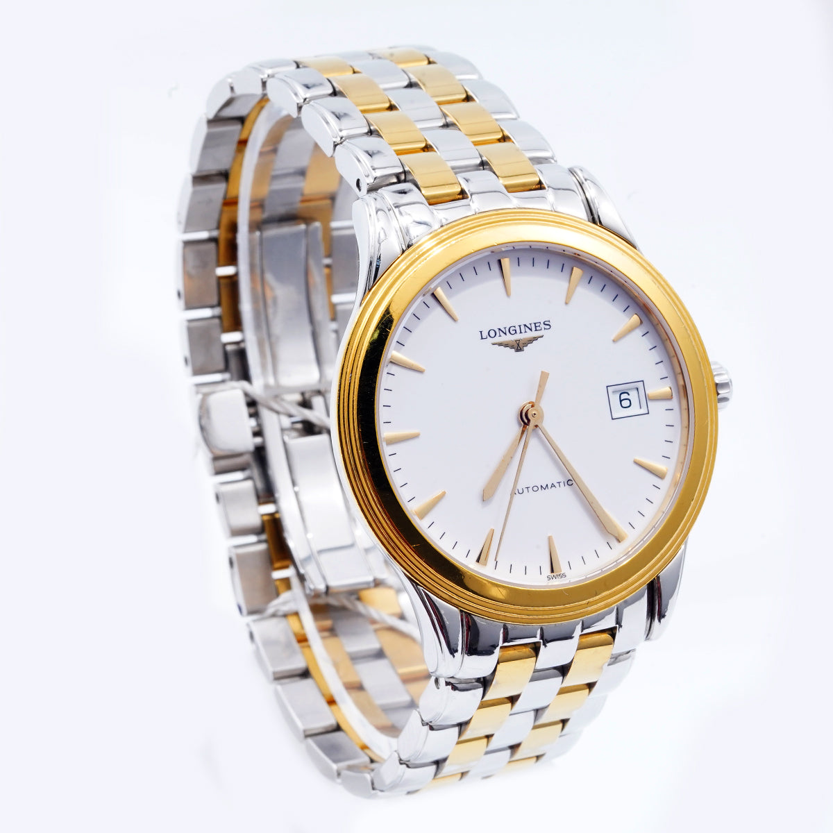 Longines Elegant Series L4.874.3.22.7 Watch 38.5mm White Stainless steel with gold plating Automatic mechanical / WHP034012