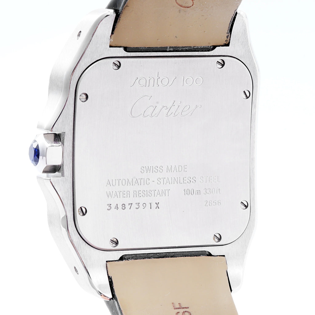 Cartier Santos 100 Automatic 51×41mm (customized model with full diamond inlay at the back)/WHP034491