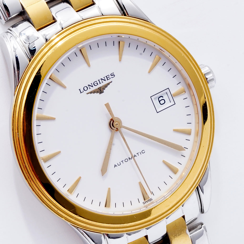 Longines Elegant Series L4.874.3.22.7 Watch 38.5mm White Stainless steel with gold plating Automatic mechanical / WHP034012