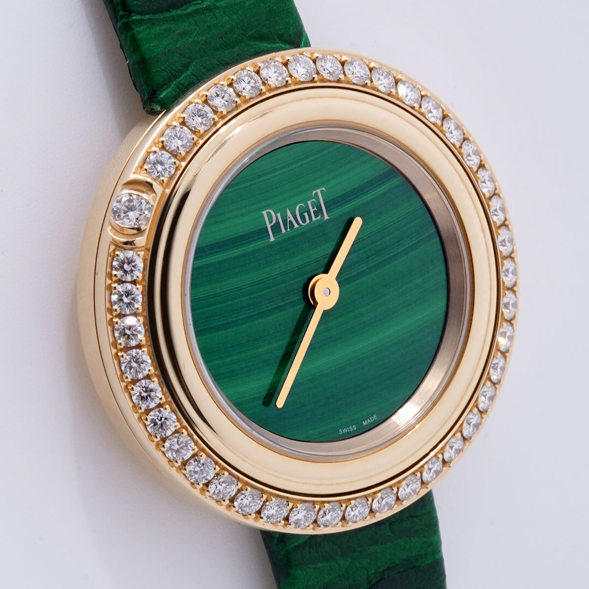 PIAGET (伯爵) POSSESSION series G0A44187 quartz movement, 29MM， green dial， 18K rose gold with original diamonds， women's watch / WHP032887