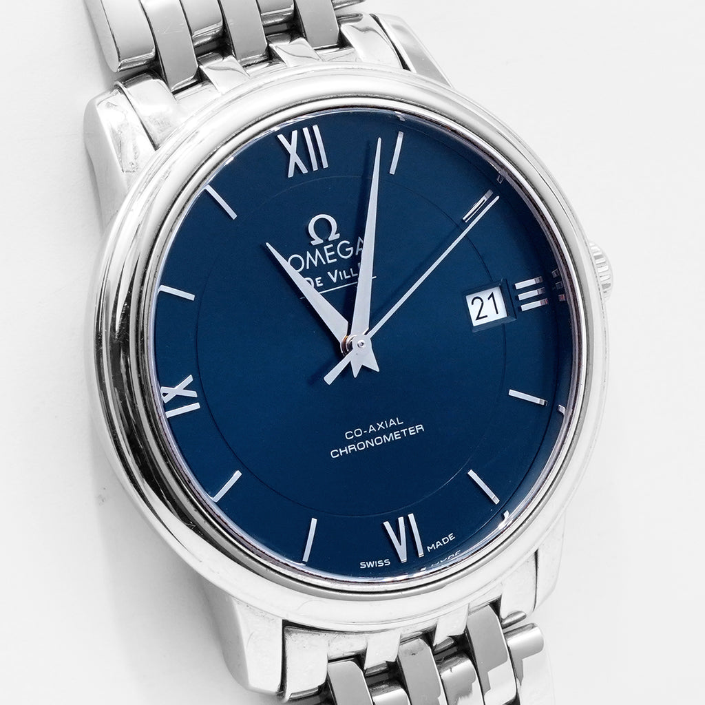 Omega De Ville Watch 424.10.37.20.03.001, 36.8mm Blue Dial, Stainless Steel, Automatic/WHT027656