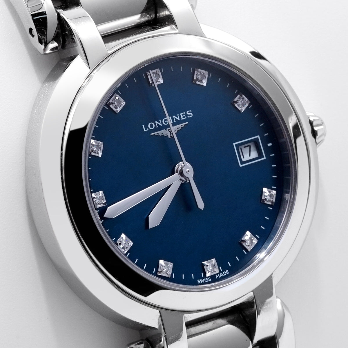 Longines Elegant Series L8.112.4.98.6 Quartz Movement 30MM Blue Mother-of-Pearl Dial Steel Case  / whp028976