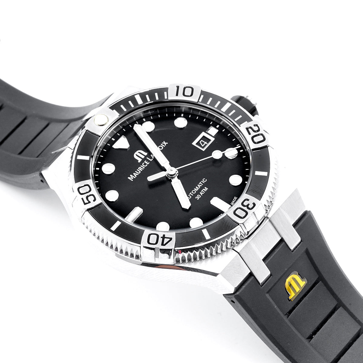 Maurice Lacroix AIKON Automatic Men's Watch AI6058-SS001-330-1, 43MM Black Dial, Stainless Steel/WHT030005