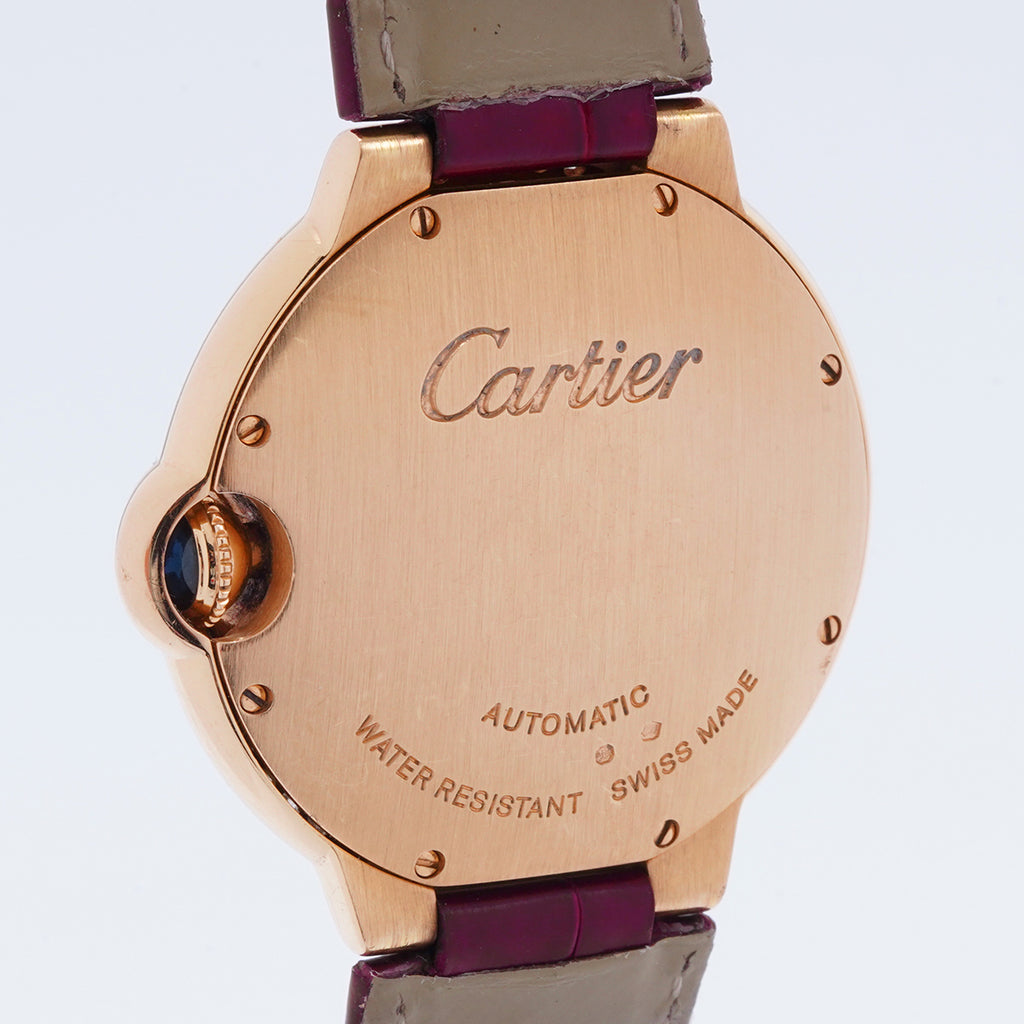 Cartier (Cardi) Blue Balloon Collection WJBB0081 Automatic Mechanical 36MM White Dial 18K Rose Gold Set with Genuine Diamonds  / WHP029560