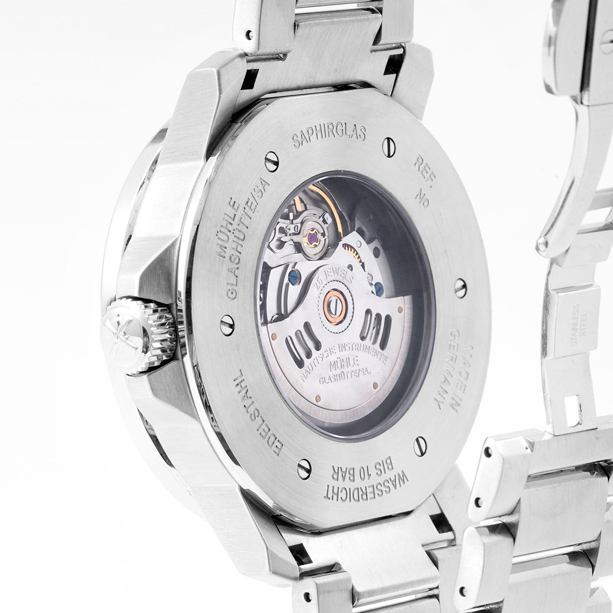 Glashütte Original Sporty Automatic Men's Watch M1-25-32-MB, 42.5MM White Dial, Stainless Steel/WHT030012
