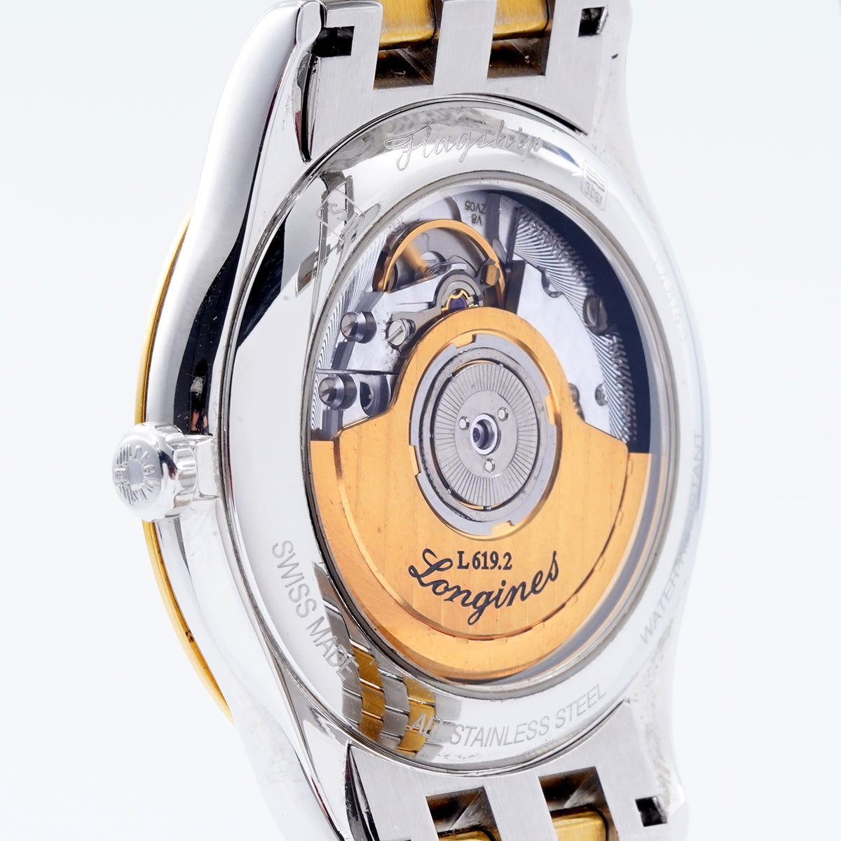Longines Elegant Series L4.874.3.22.7 Watch 38.5mm White Stainless steel with gold plating Automatic mechanical / WHP034012