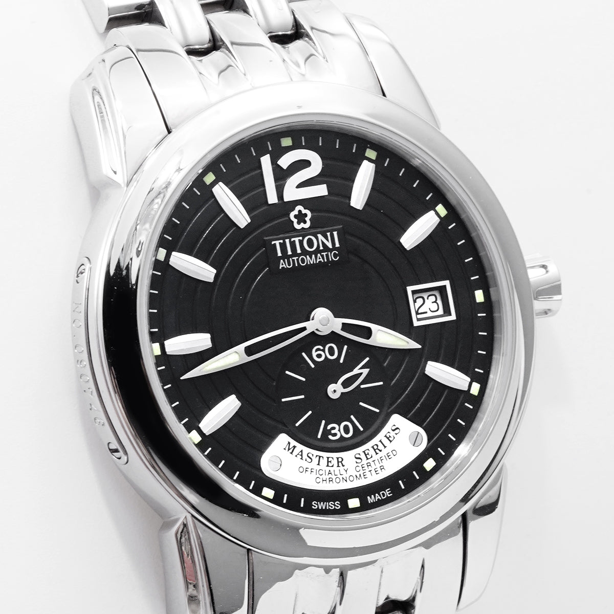 Titoni Men's Series 83688 S-296 Automatic Mechanical Men's Watch, 40MM Black Dial, Stainless Steel/WHT030013
