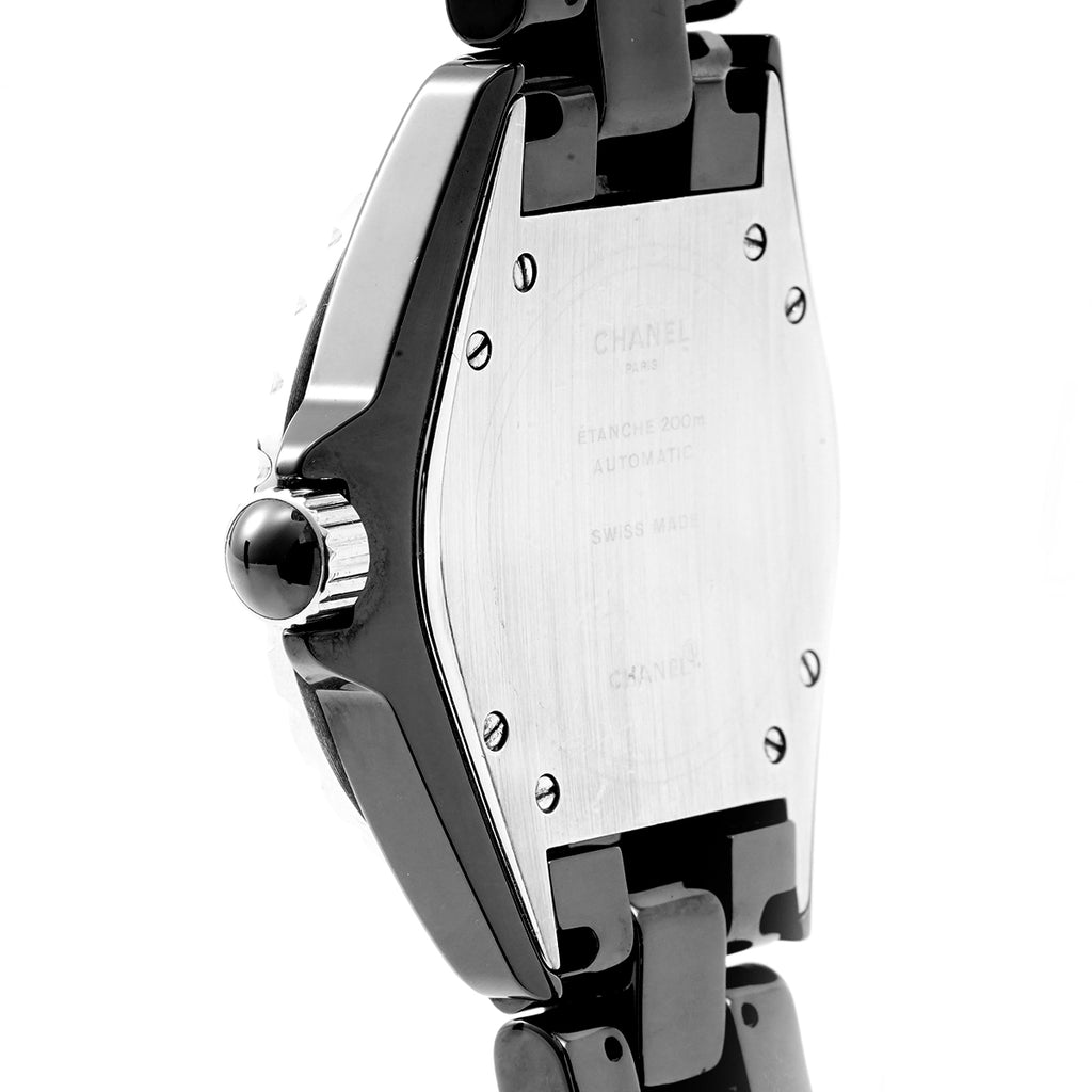 Chanel J12 Automatic Watch with Rear - set Diamonds, 39mm Black Dial, Ceramic/WHP028524