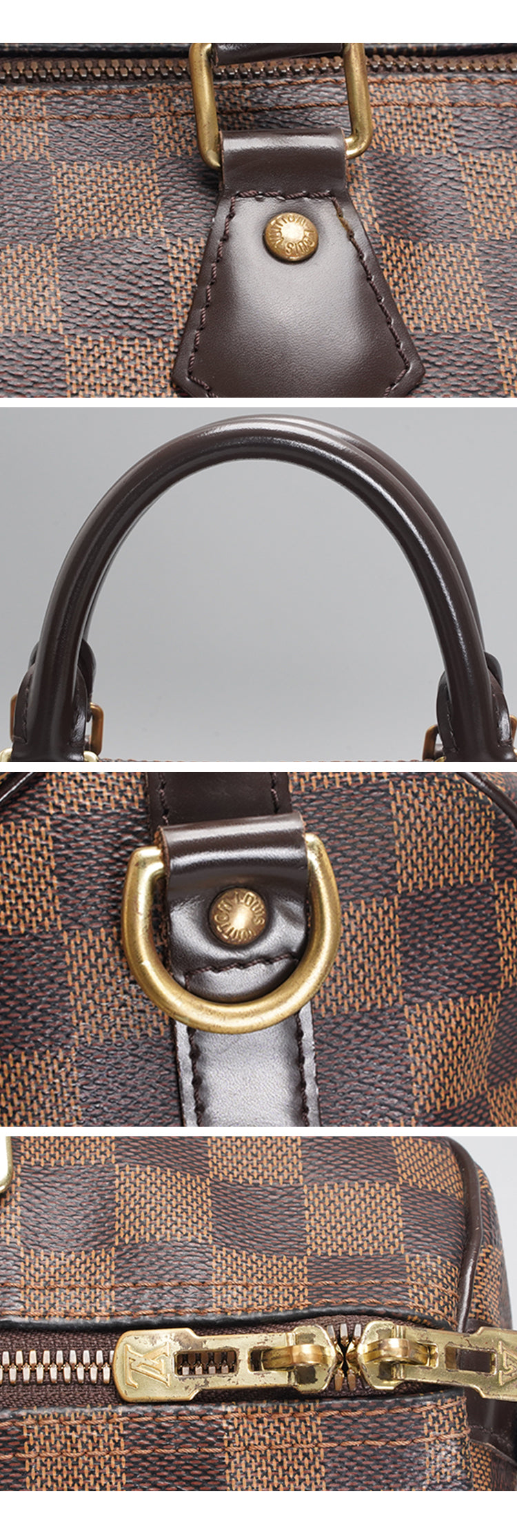 Louis Vuitton speedy30 Shoulder bag with straps, checkered pattern, brown color, BGP19792