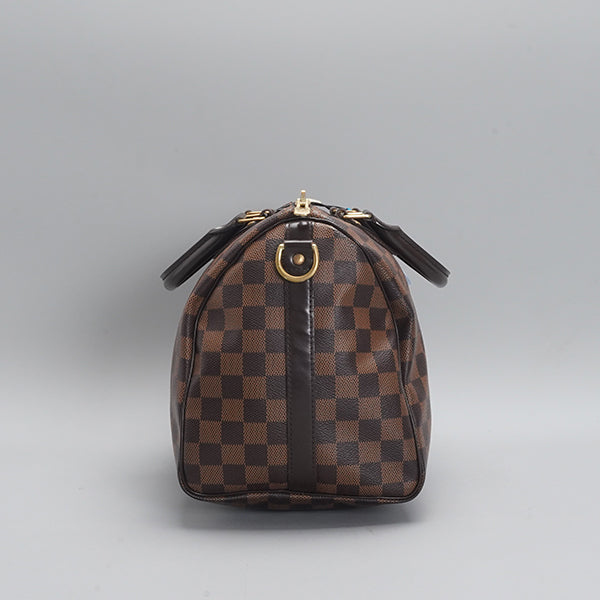 Louis Vuitton speedy30 Shoulder bag with straps, checkered pattern, brown color, BGP19792
