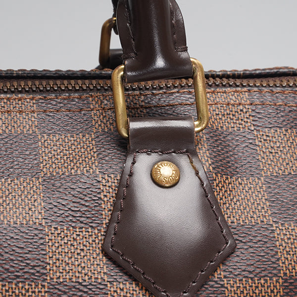Louis Vuitton speedy30 Shoulder bag with straps, checkered pattern, brown color, BGP19792