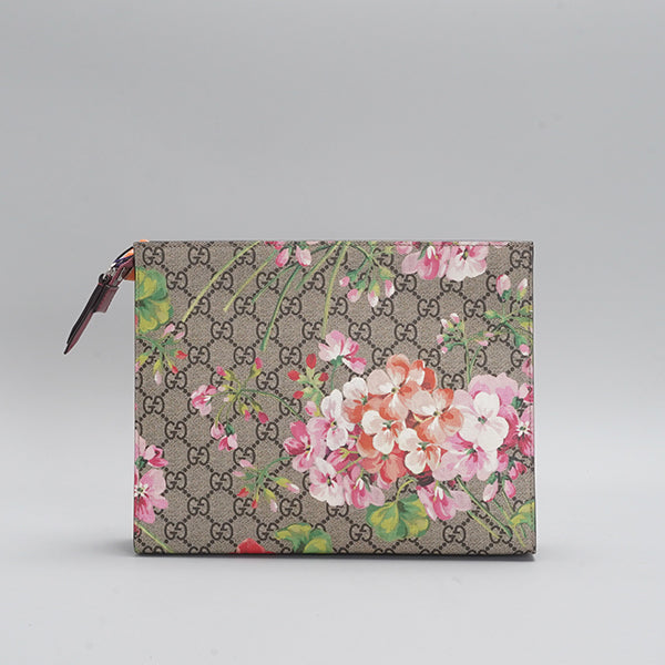 Gucci Multicolor GG Supreme Blooms Canvas and Leather Pouch BGP201614