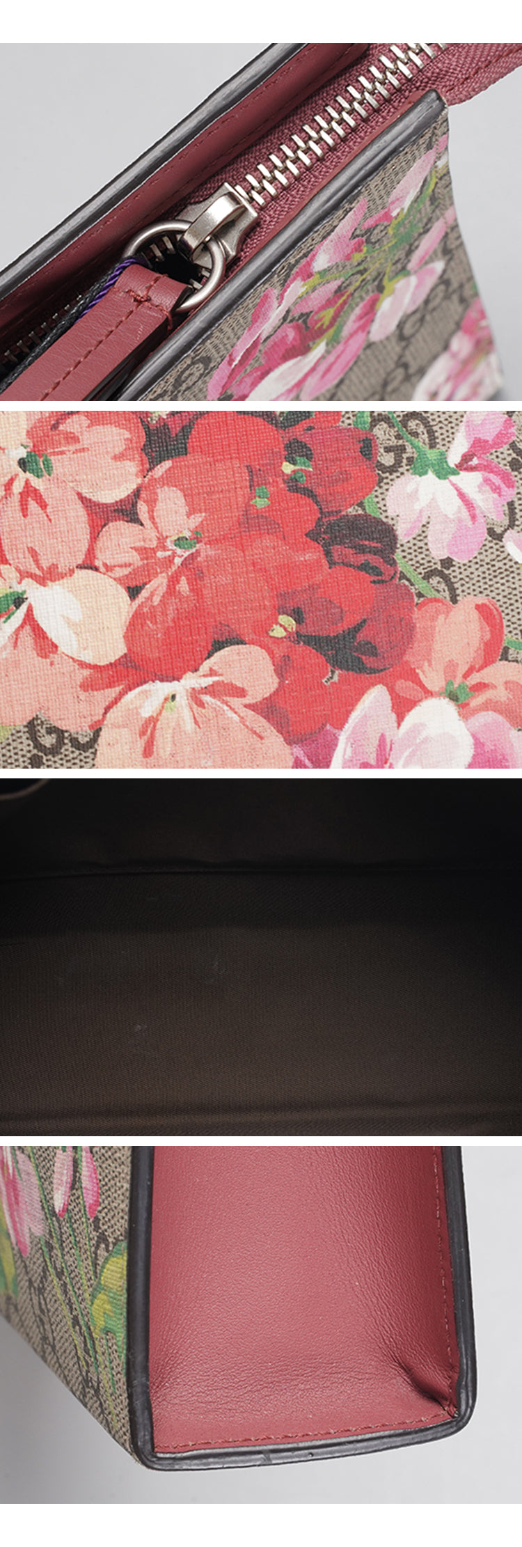 Gucci Multicolor GG Supreme Blooms Canvas and Leather Pouch BGP201614