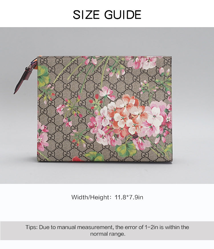 Gucci Multicolor GG Supreme Blooms Canvas and Leather Pouch BGP201614