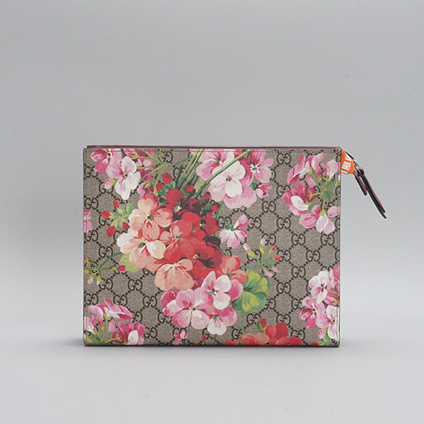 Gucci Multicolor GG Supreme Blooms Canvas and Leather Pouch BGP201614