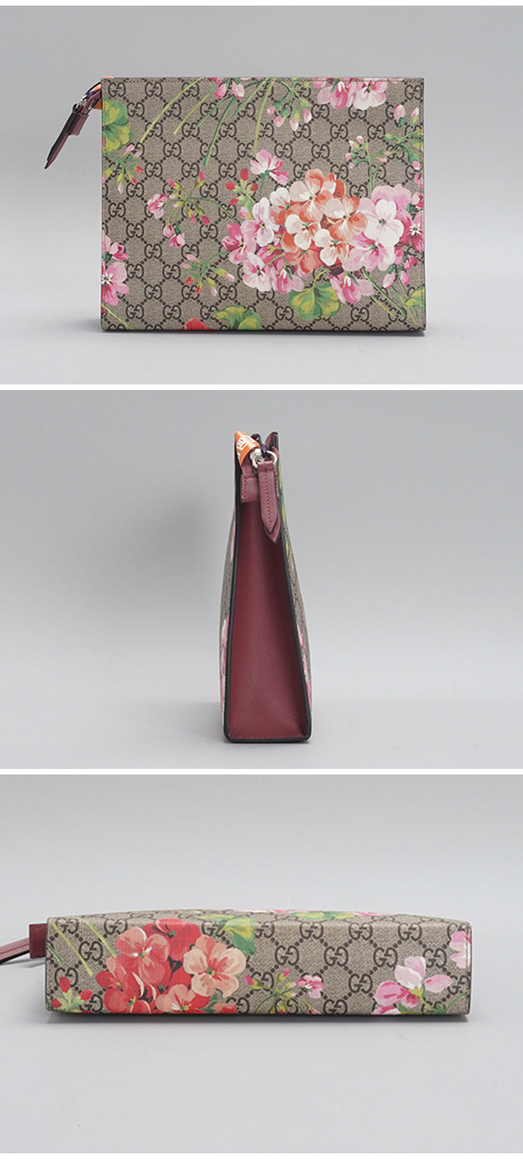 Gucci Multicolor GG Supreme Blooms Canvas and Leather Pouch BGP201614