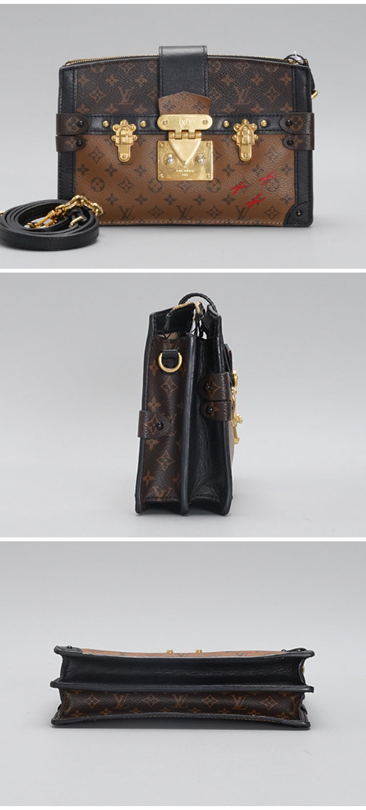 Louis Vuitton Trunk Brown Monogram Canvas Shoulder Bag BGT128338