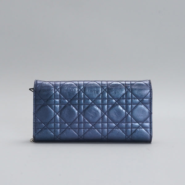 Dior Metallic Blue Quilted Fabric Miss Dior Shoulder Bag BGP072301