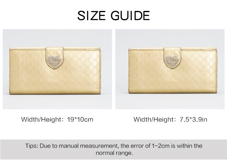 Gucci Gold Guccissima Patent Leather Heart Continental Wallet 19cm BGT123202