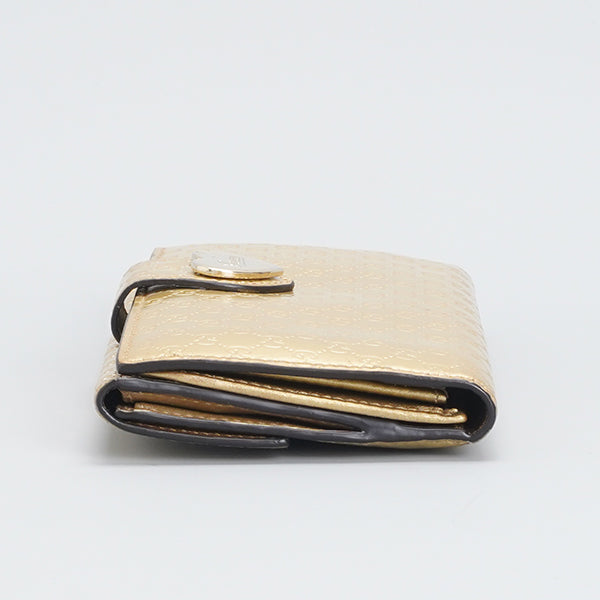 Gucci Gold Guccissima Patent Leather Heart Continental Wallet 19cm BGT123202