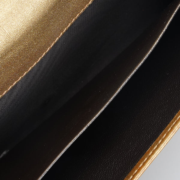 Gucci Gold Guccissima Patent Leather Heart Continental Wallet 19cm BGT123202