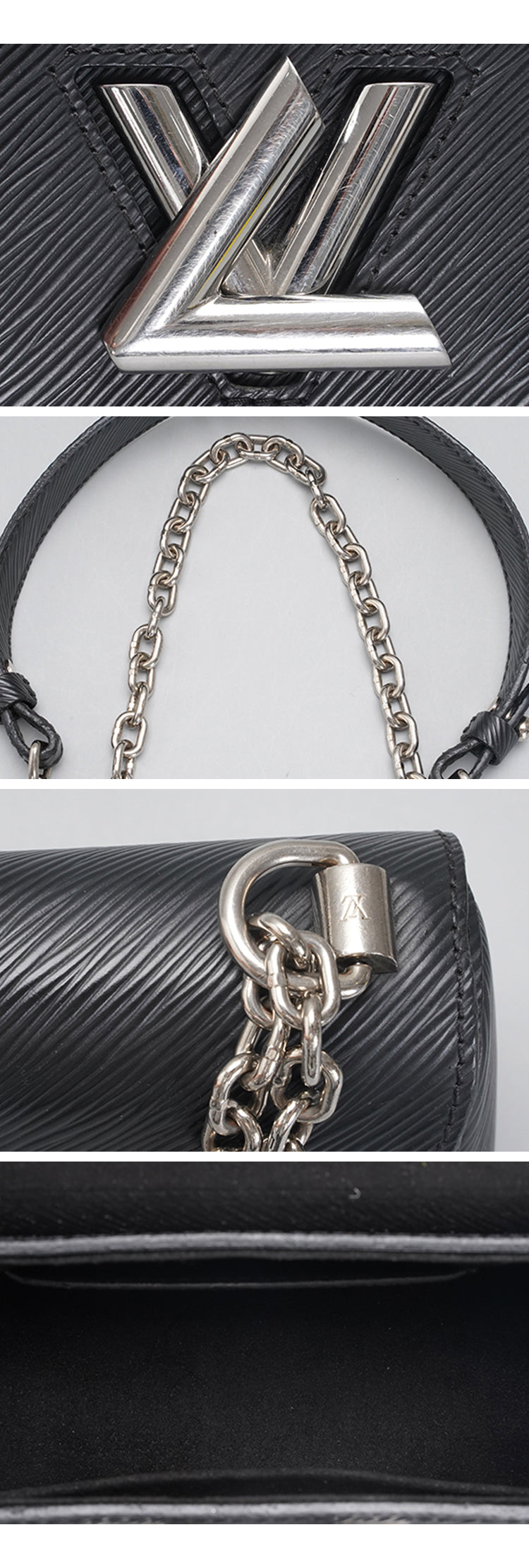 Louis Vuitton Epi Twist MM Chain Black Leather  Shoulder Bag BGT128340