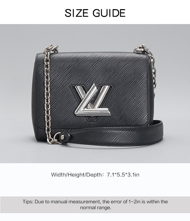 Louis Vuitton Epi Twist MM Chain Black Leather  Shoulder Bag BGT128340