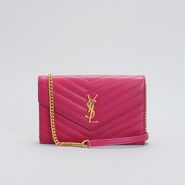 Yves Saint Laurent  cassandre  Matelassé Chevron  Envelope Chain Wallet 19cm BGP185452